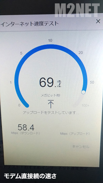 モデル直接続の通信速度